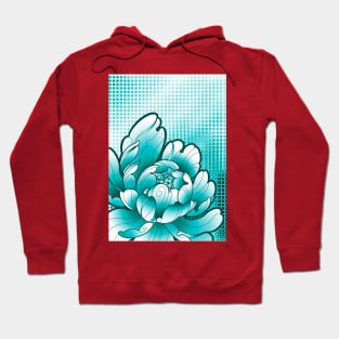 turquoise peony flower Hoodie